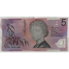 AUSTRALIA 2002 . FIVE 5 DOLLARS BANKNOTE . ERROR . FADED QUEEN'S FACE